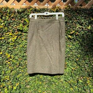 Olive green wool skirt, medium